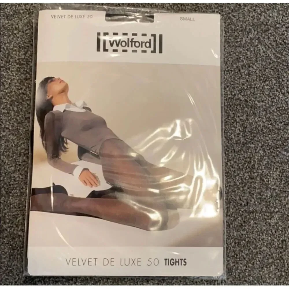 Wolford Velvet De Luxe 50 Tights black size small new in package